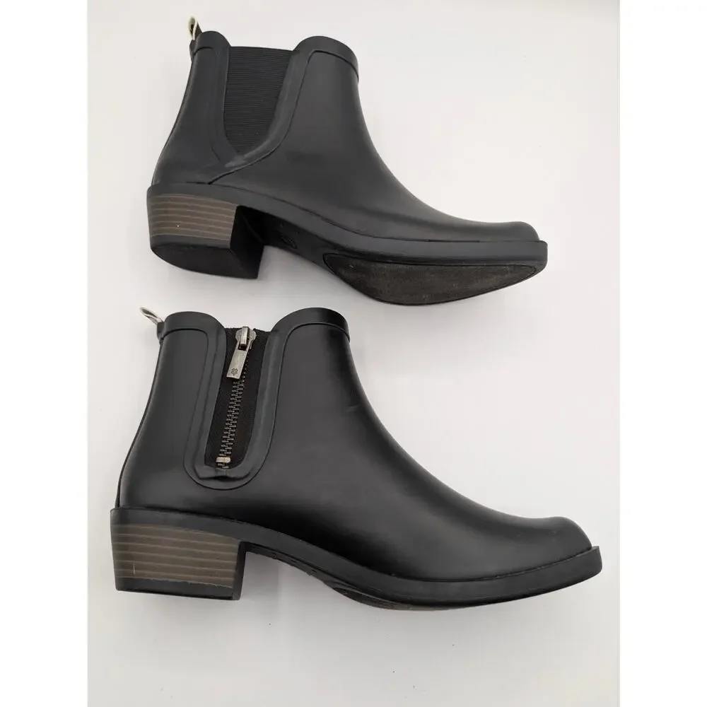Lucky Brand Reign drop Rain Boots Women's Size 8M (EU 39) Black Rubber